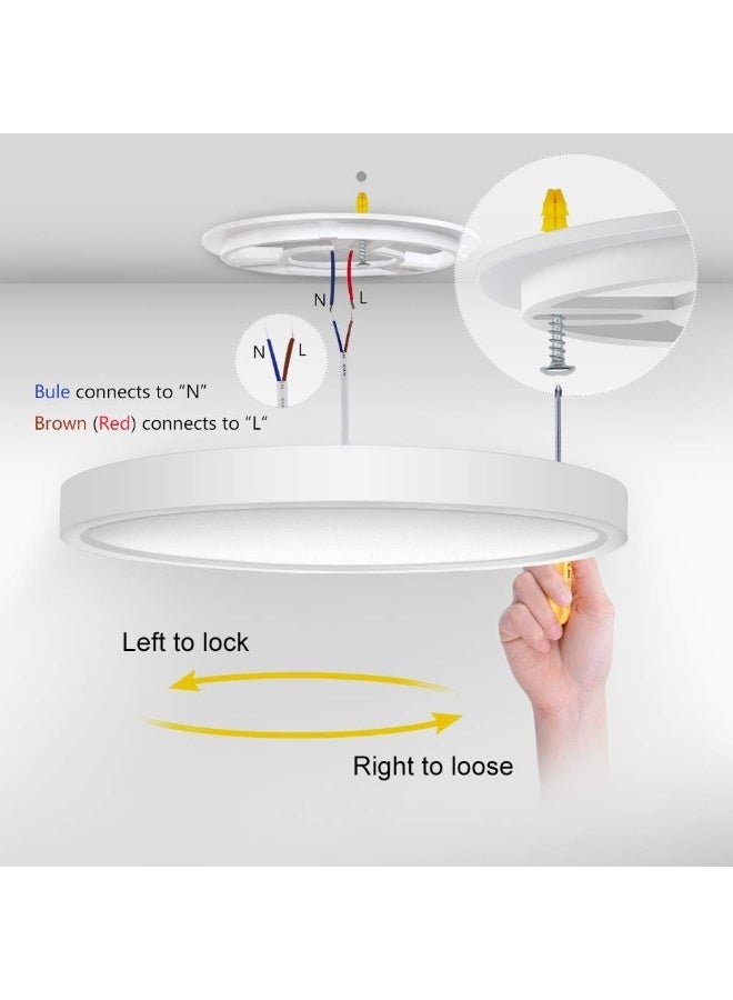 DUNISO Flush Mount Ceiling Light Fixture, Round White Ceiling Lights with Adjustable Lighting, Three Color Temperature,Suitable for Living Room, Bedroom, Kitchen, Bathroom, Hallway - Image 4